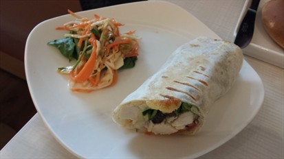 Caesar chicken with mushroom wrap