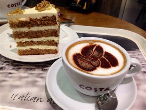cappuccino and carrot cake