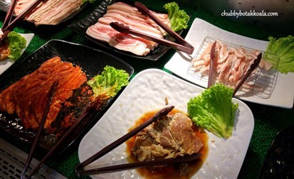 Clockwise from top left:
Thick Cut Pork Belly, Pork Jowl, Pork Bulgogi, Spicy Pork Belly